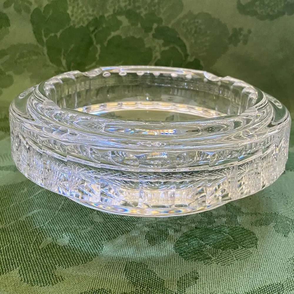 RARE LARGE 4 Notch Waterford Crystal Ashtray 6.5